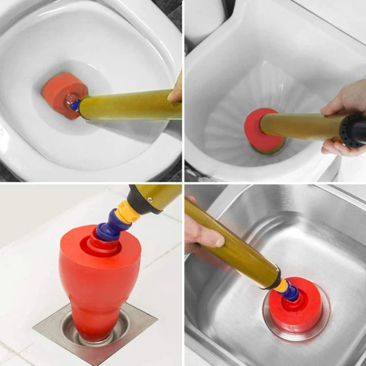 "High-Pressure Toilet & Drain Plunger – Unclogs Any Clog in Seconds"