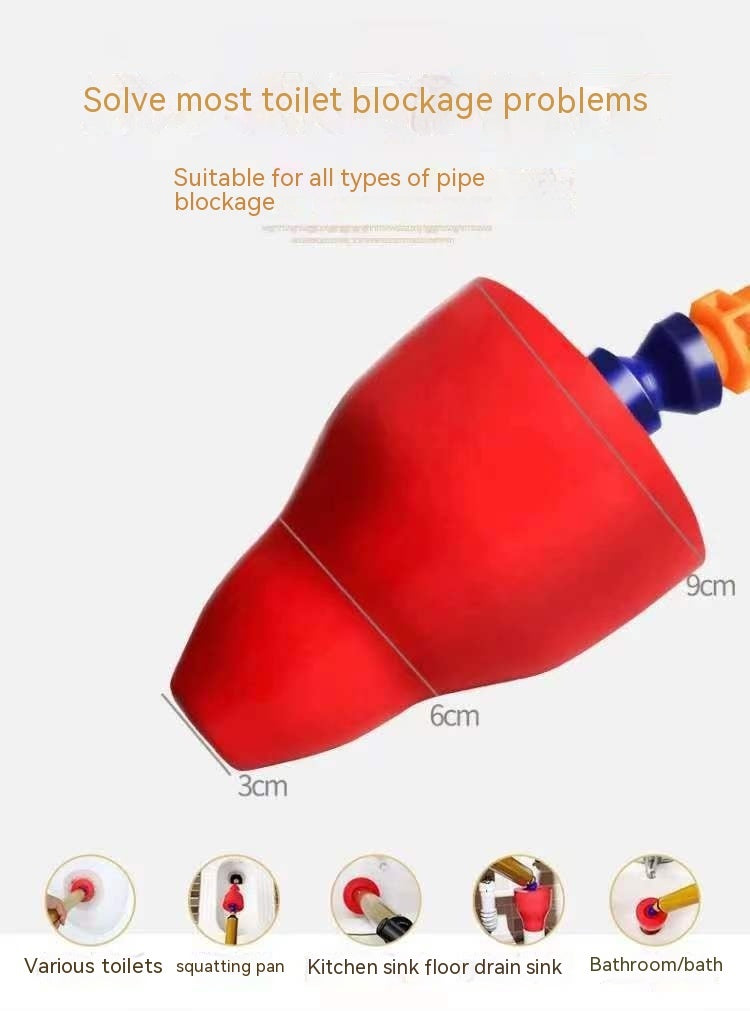 "High-Pressure Toilet & Drain Plunger – Unclogs Any Clog in Seconds"