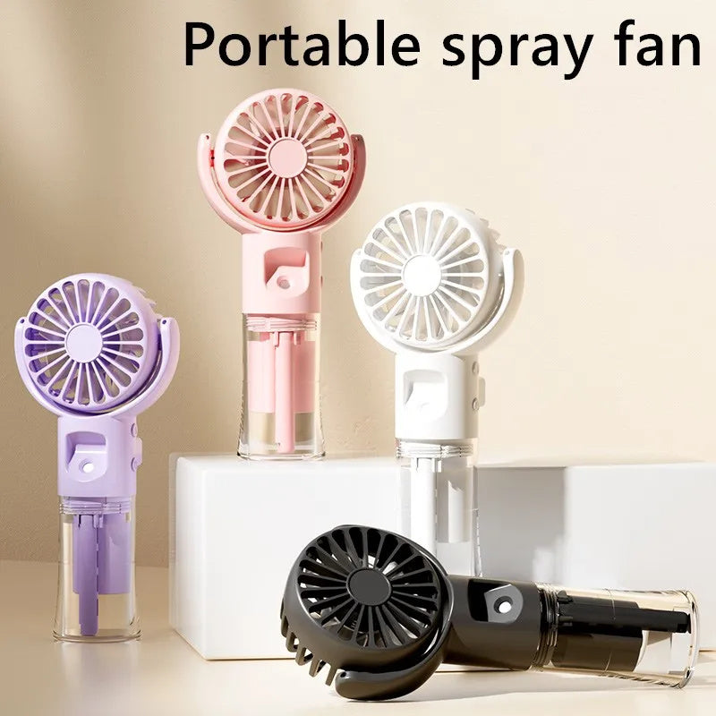 Portable Handheld Mist Spray Fan β 4-Speed USB Rechargeable Summer Cooler
