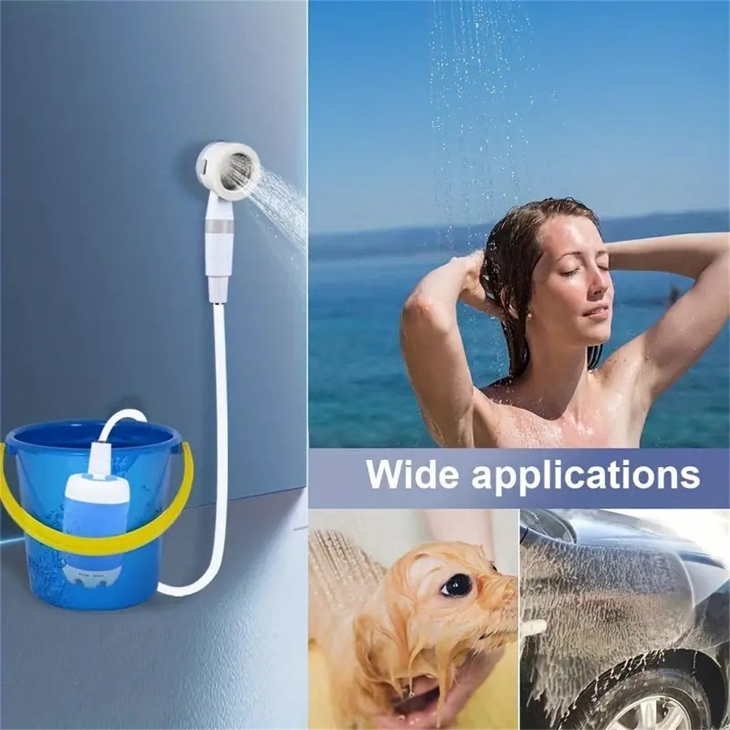 Portable Electric Camping Shower β Waterproof & Rechargeable