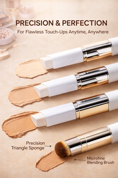 𝐅𝐥𝐚𝐰𝐥𝐞𝐬𝐬 𝐒𝐤𝐢𝐧 𝐈𝐧 𝐒𝐞𝐜𝐨𝐧𝐝𝐬 ✨ 𝟐-𝐢𝐧-𝟏 𝐂𝐨𝐥𝐨𝐫-𝐂𝐡𝐚𝐧𝐠𝐢𝐧𝐠 𝐅𝐨𝐮𝐧𝐝𝐚𝐭𝐢𝐨𝐧 𝐒𝐭𝐢𝐜𝐤 𝐖𝐢𝐭𝐡 𝐁𝐫𝐮𝐬𝐡