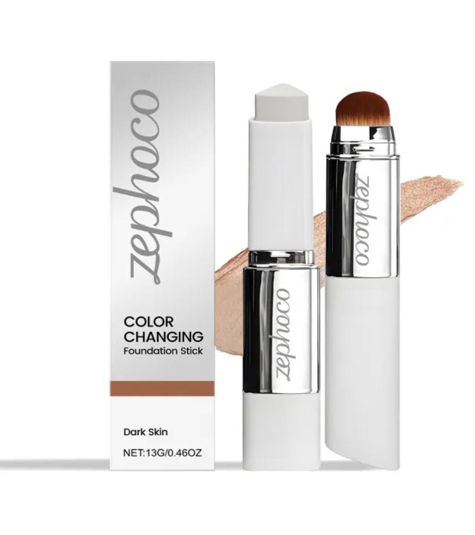 𝐅𝐥𝐚𝐰𝐥𝐞𝐬𝐬 𝐒𝐤𝐢𝐧 𝐈𝐧 𝐒𝐞𝐜𝐨𝐧𝐝𝐬 ✨ 𝟐-𝐢𝐧-𝟏 𝐂𝐨𝐥𝐨𝐫-𝐂𝐡𝐚𝐧𝐠𝐢𝐧𝐠 𝐅𝐨𝐮𝐧𝐝𝐚𝐭𝐢𝐨𝐧 𝐒𝐭𝐢𝐜𝐤 𝐖𝐢𝐭𝐡 𝐁𝐫𝐮𝐬𝐡