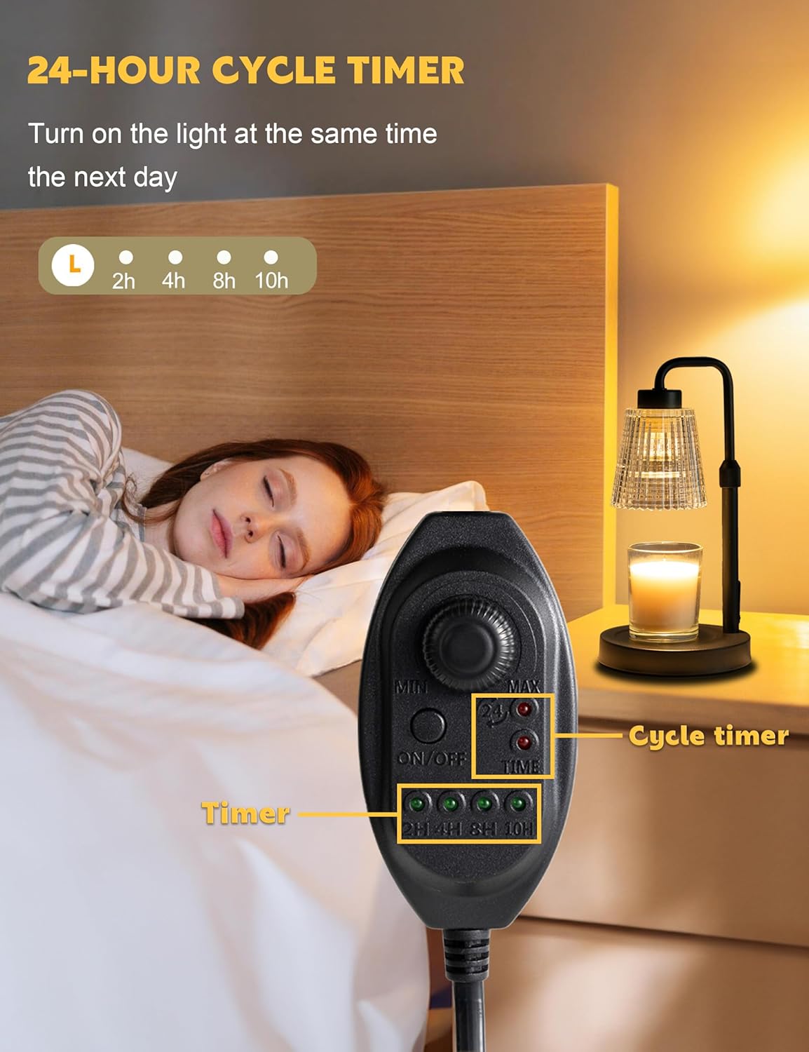 Candle Warmer Lamp with Timer Dimmable