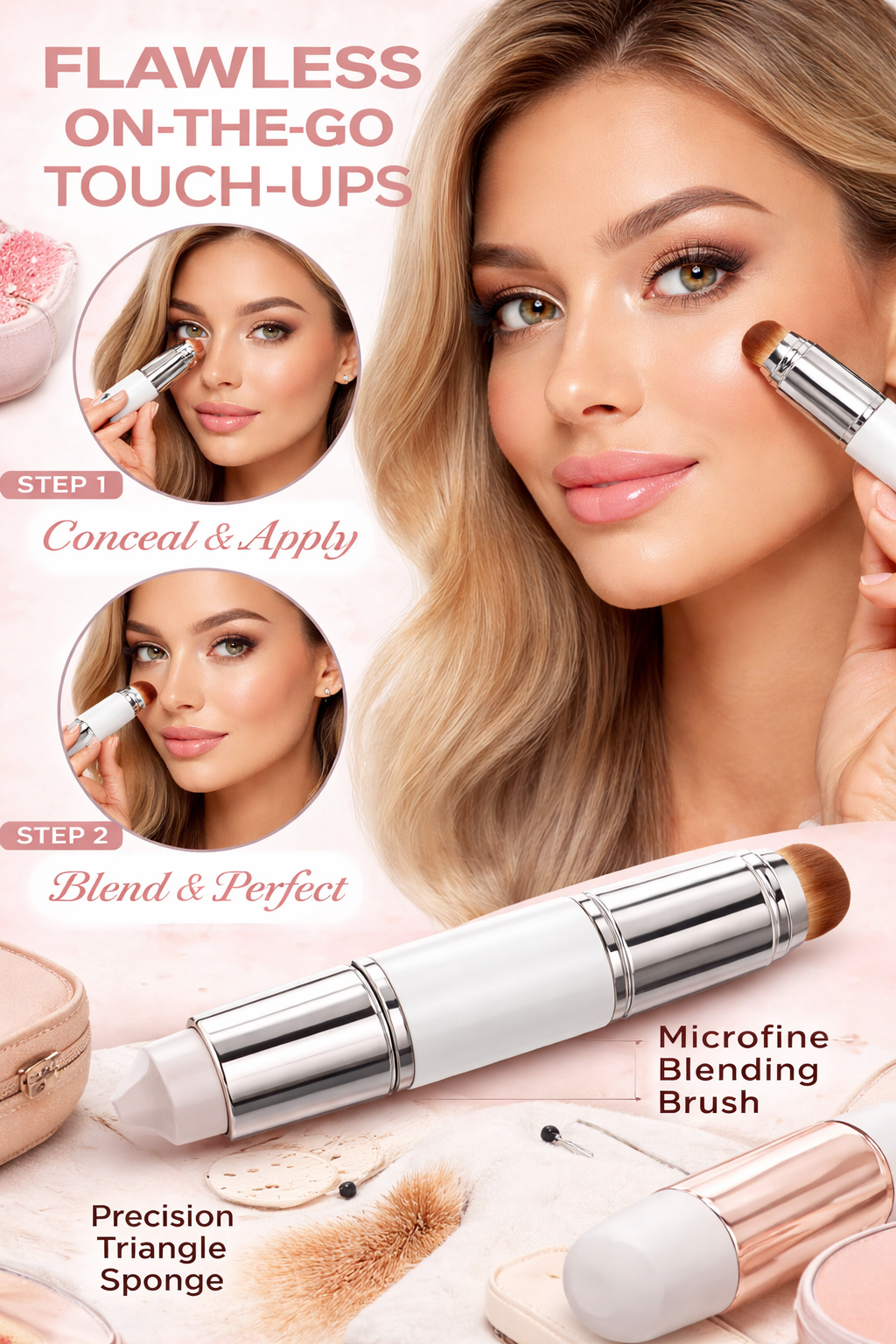 𝐅𝐥𝐚𝐰𝐥𝐞𝐬𝐬 𝐒𝐤𝐢𝐧 𝐈𝐧 𝐒𝐞𝐜𝐨𝐧𝐝𝐬 ✨ 𝟐-𝐢𝐧-𝟏 𝐂𝐨𝐥𝐨𝐫-𝐂𝐡𝐚𝐧𝐠𝐢𝐧𝐠 𝐅𝐨𝐮𝐧𝐝𝐚𝐭𝐢𝐨𝐧 𝐒𝐭𝐢𝐜𝐤 𝐖𝐢𝐭𝐡 𝐁𝐫𝐮𝐬𝐡