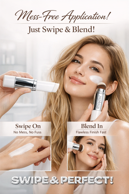 𝐅𝐥𝐚𝐰𝐥𝐞𝐬𝐬 𝐒𝐤𝐢𝐧 𝐈𝐧 𝐒𝐞𝐜𝐨𝐧𝐝𝐬 ✨ 𝟐-𝐢𝐧-𝟏 𝐂𝐨𝐥𝐨𝐫-𝐂𝐡𝐚𝐧𝐠𝐢𝐧𝐠 𝐅𝐨𝐮𝐧𝐝𝐚𝐭𝐢𝐨𝐧 𝐒𝐭𝐢𝐜𝐤 𝐖𝐢𝐭𝐡 𝐁𝐫𝐮𝐬𝐡