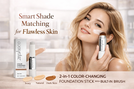 𝐅𝐥𝐚𝐰𝐥𝐞𝐬𝐬 𝐒𝐤𝐢𝐧 𝐈𝐧 𝐒𝐞𝐜𝐨𝐧𝐝𝐬 ✨ 𝟐-𝐢𝐧-𝟏 𝐂𝐨𝐥𝐨𝐫-𝐂𝐡𝐚𝐧𝐠𝐢𝐧𝐠 𝐅𝐨𝐮𝐧𝐝𝐚𝐭𝐢𝐨𝐧 𝐒𝐭𝐢𝐜𝐤 𝐖𝐢𝐭𝐡 𝐁𝐫𝐮𝐬𝐡